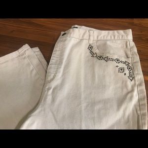 Ralph Lauren light colored jeans plus size size 18W embellished Fall neutral